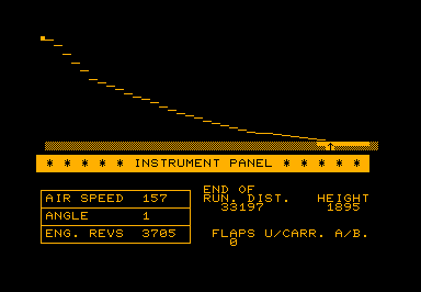 Aircraft Lander game screenshot for Commodore PET